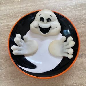 Vintage Halloween ghost funny candy dish  / moving fingers